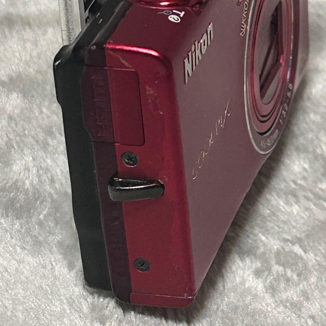 【動作品】Nikon COOLPIX S6200 レッド　充電ケーブル　電池付き