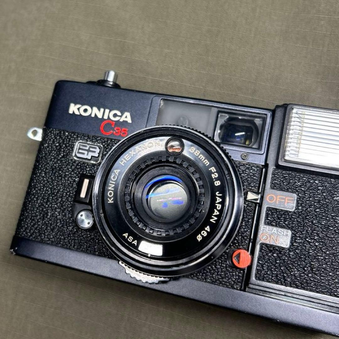 【超美品完動品】 konica c35 ef フィルムカメラ　電池付き