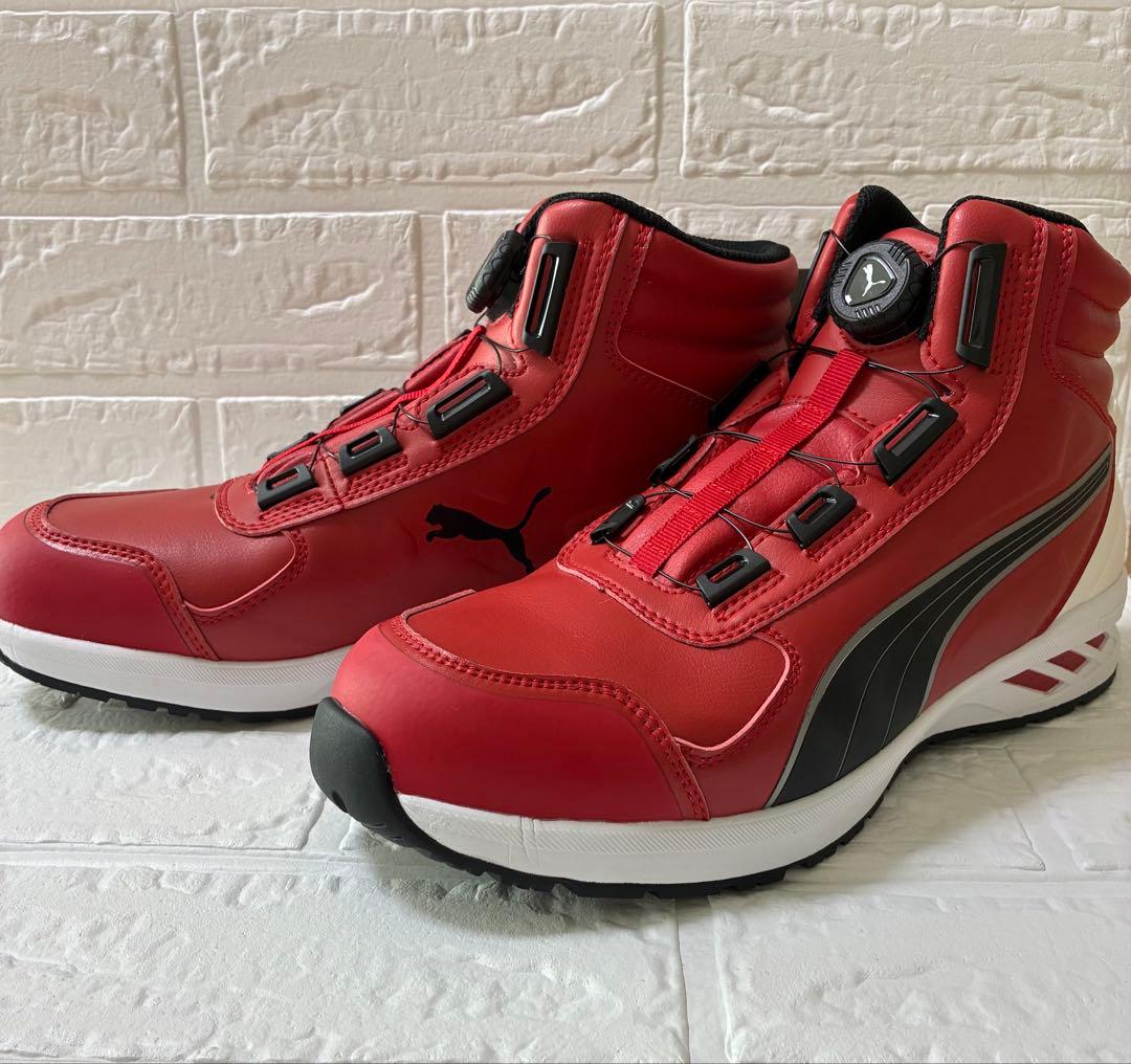Puma 安全靴 DISC Lacing System レッド