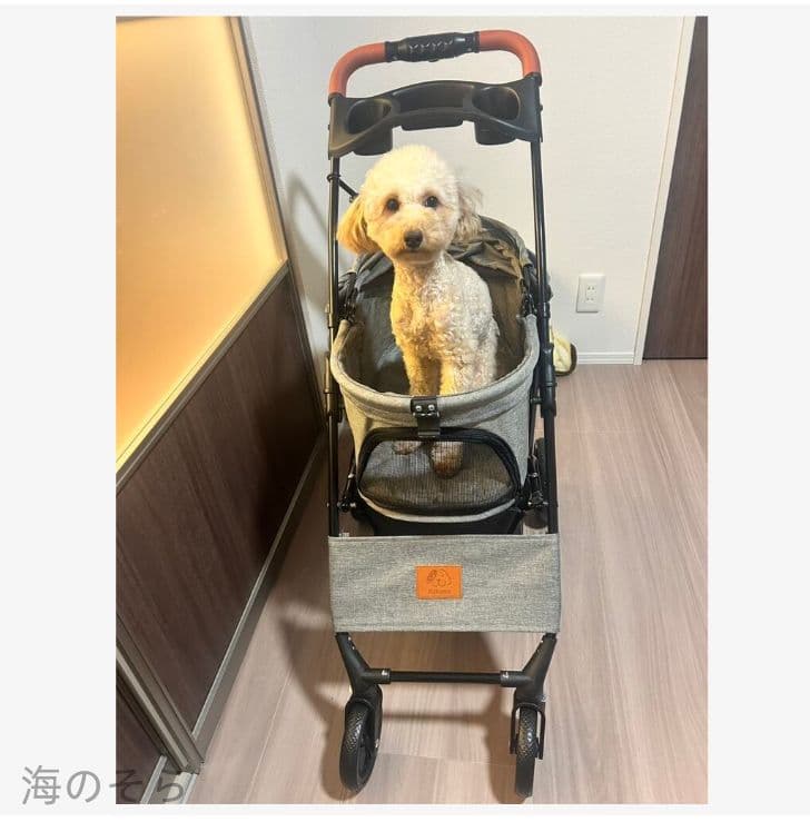 軽量コンパクト ペットキャリーカート 犬猫兼用 折り畳み 4 輪 ブレーキ付き
