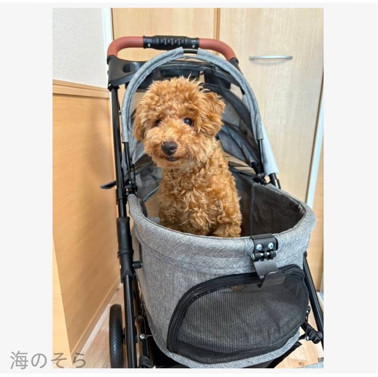 軽量コンパクト ペットキャリーカート 犬猫兼用 折り畳み 4 輪 ブレーキ付き