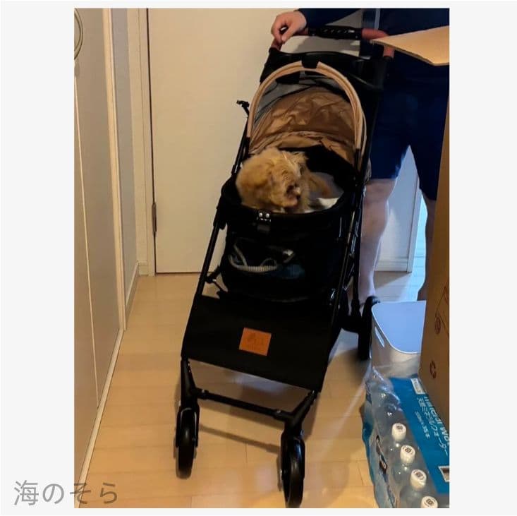 軽量コンパクト ペットキャリーカート 犬猫兼用 折り畳み 4 輪 ブレーキ付き