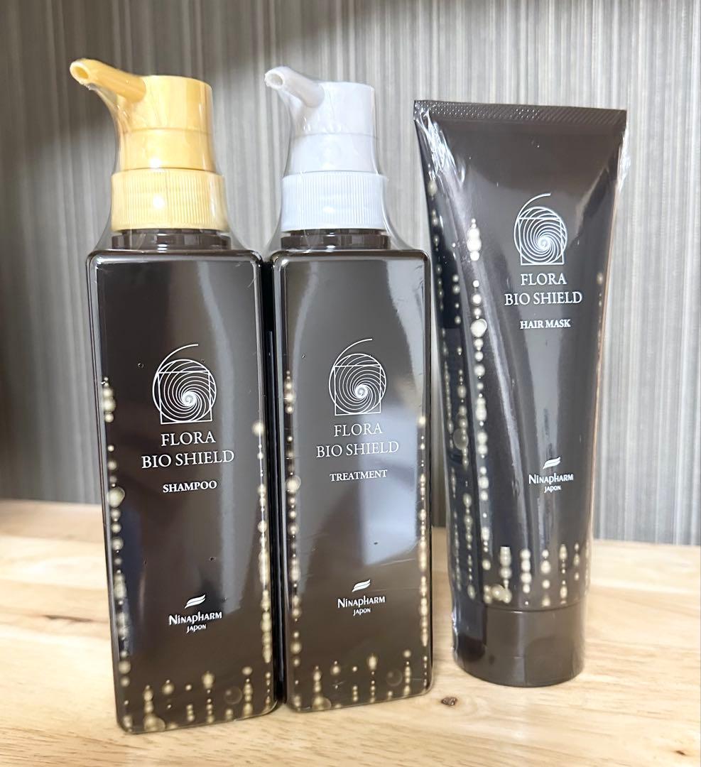 ニナ フローラバイオシールド シャンプー＆トリートメント＆ヘアマスク ３点セット