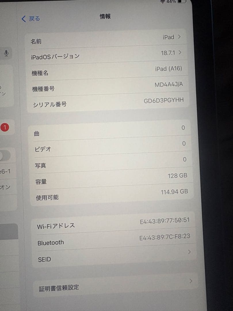 iPad (第11世代) 11インチ　Wi-Fiモデル　値引き不可　A16