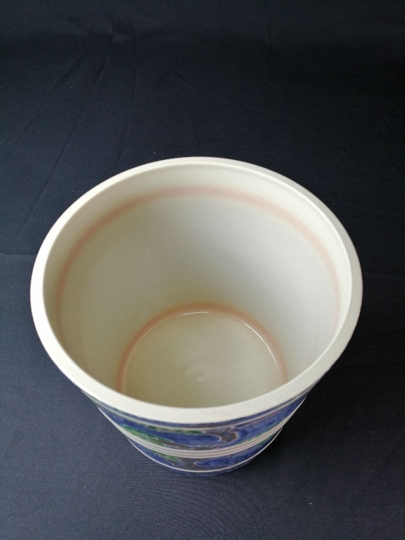 【茶道具】秋峰作　仁清胴紐松絵水指　水指297