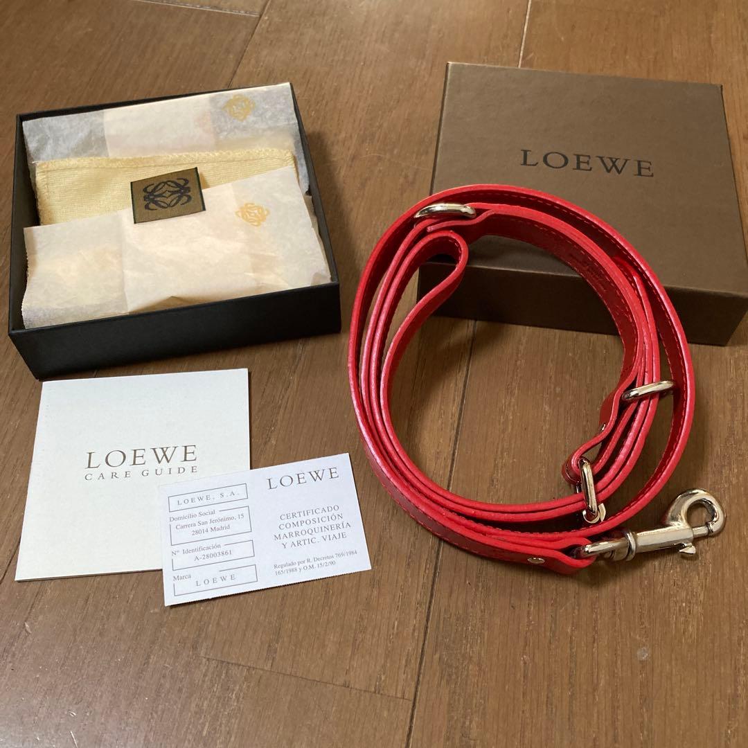 LOEWE レッド レザー使用 犬用リード 赤 未使用 ロエベ