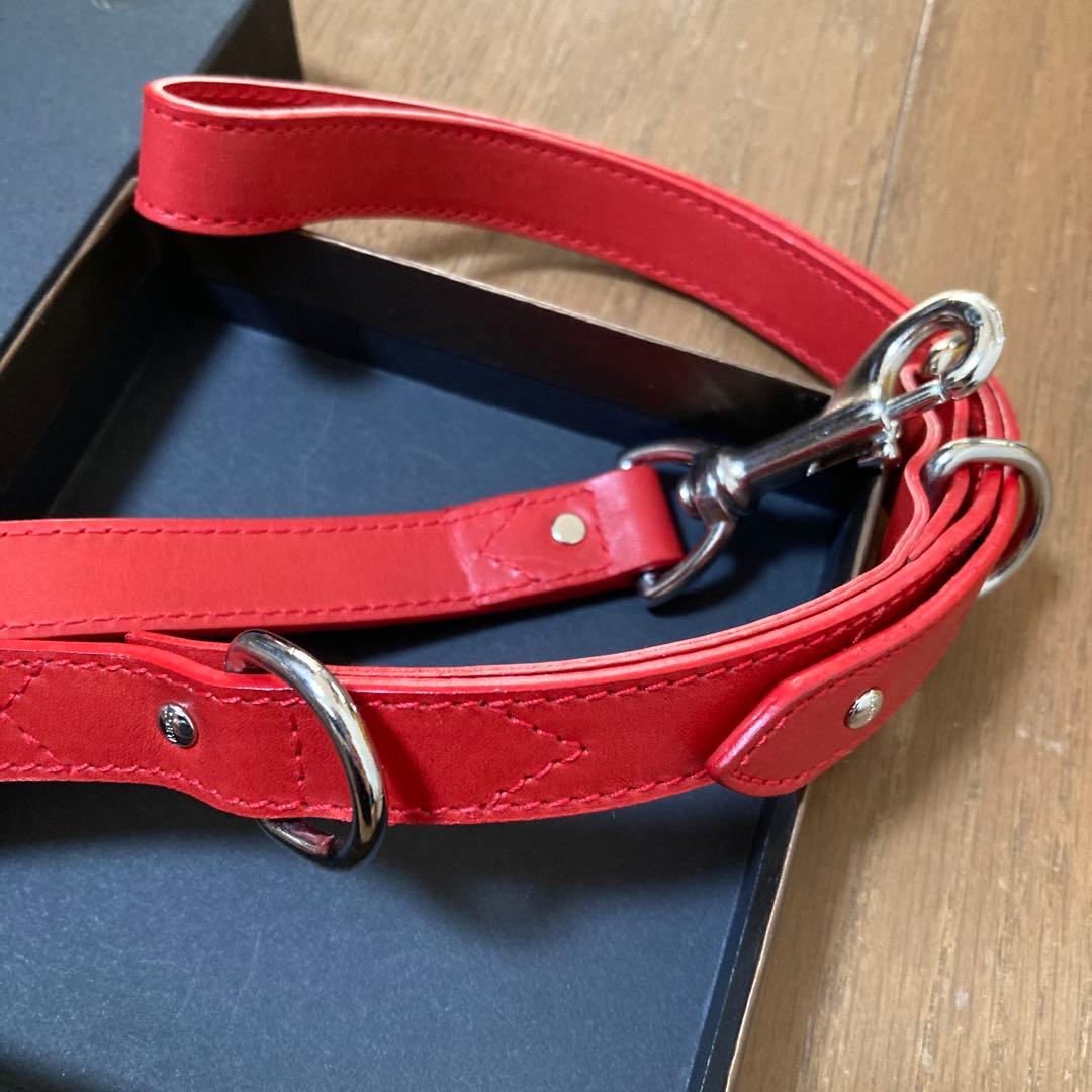 LOEWE レッド レザー使用 犬用リード 赤 未使用 ロエベ