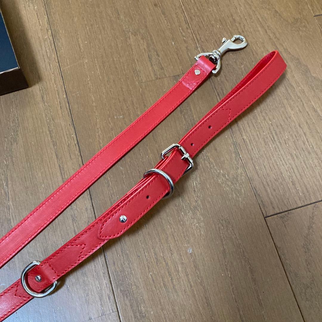 LOEWE レッド レザー使用 犬用リード 赤 未使用 ロエベ
