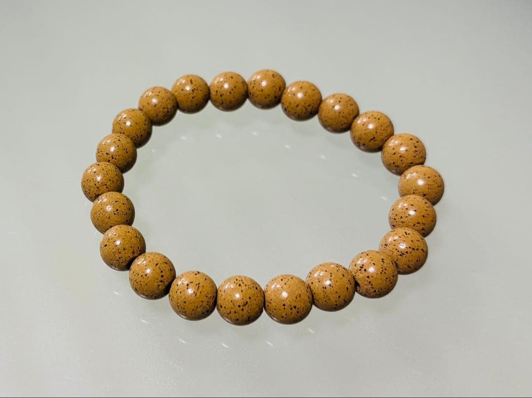 「万病の薬石」北投石 ブレスレット径１８ｃｍ（証明書付き）１４mm珠