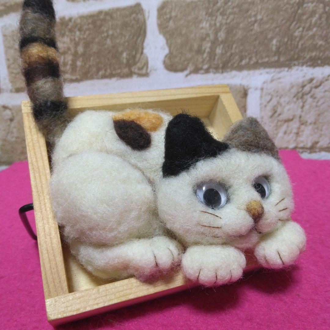 ＊ブチ猫＊羊毛フェルト＊壁飾り
