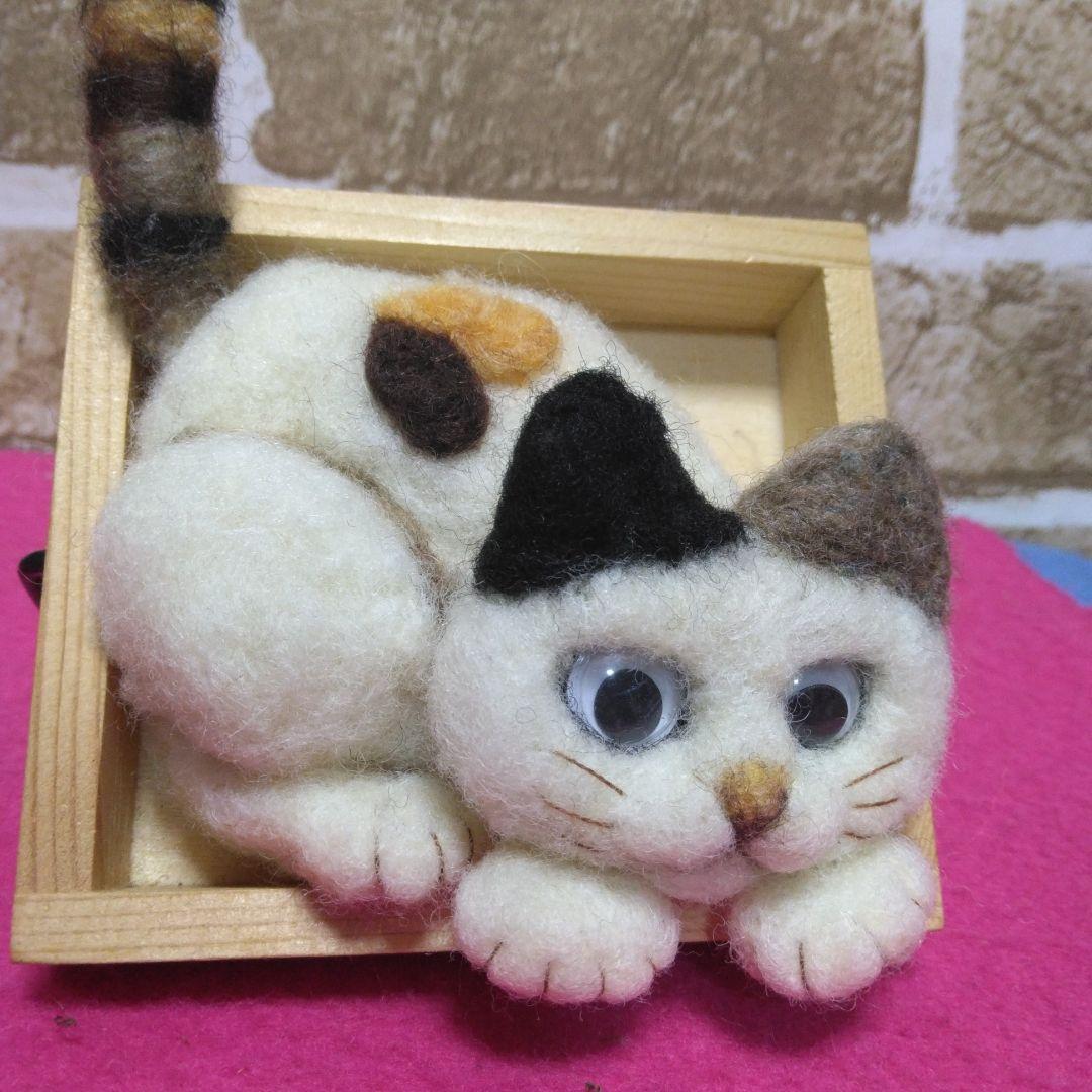 ＊ブチ猫＊羊毛フェルト＊壁飾り
