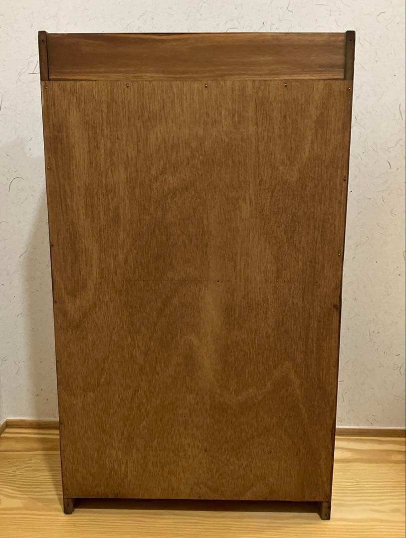 アンティーク家具　小型木製本棚 引き出し付き ブルーパロット
