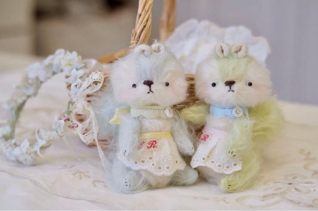 ベイビーブルーリスちゃん アーティストベア ぬいぐるみ 海外作家様 ハンドメイド