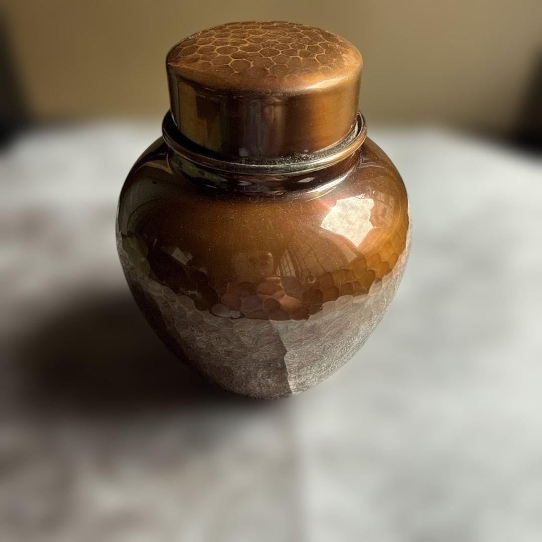 ■新品未使用■槌起銅器 式部古色 栗豊堂 茶壺 木箱付き