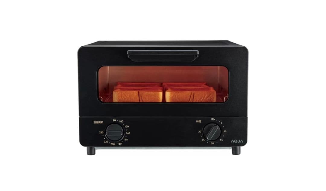 リファビッシュ品☆アクア　オーブントースター4枚焼き遠赤外線ヒーター黒CS14T