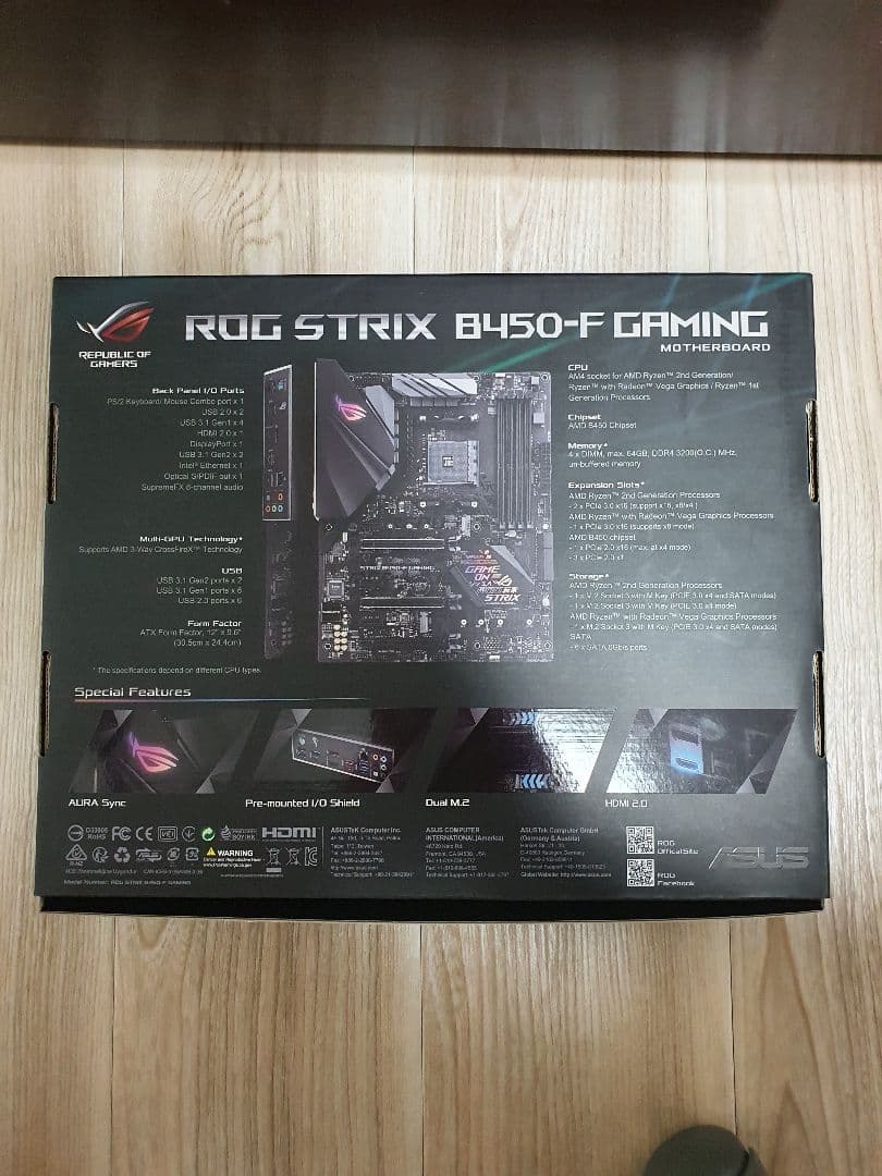 マザーボード ASUS ROG STRIX B450-F GAMING AM4 Ryzen