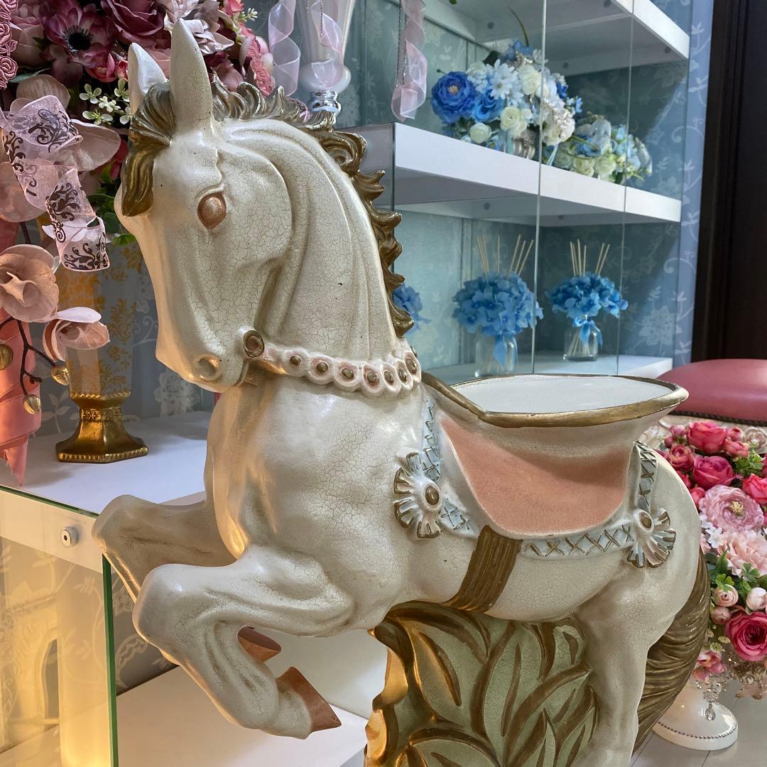 ロココ調　馬　花台　フラワースタンド　アンティーク　ロココ　プリンセス　西洋家具