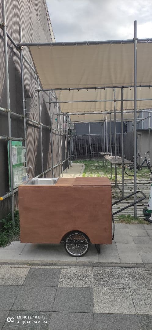 木製移動式キッチンリヤカー