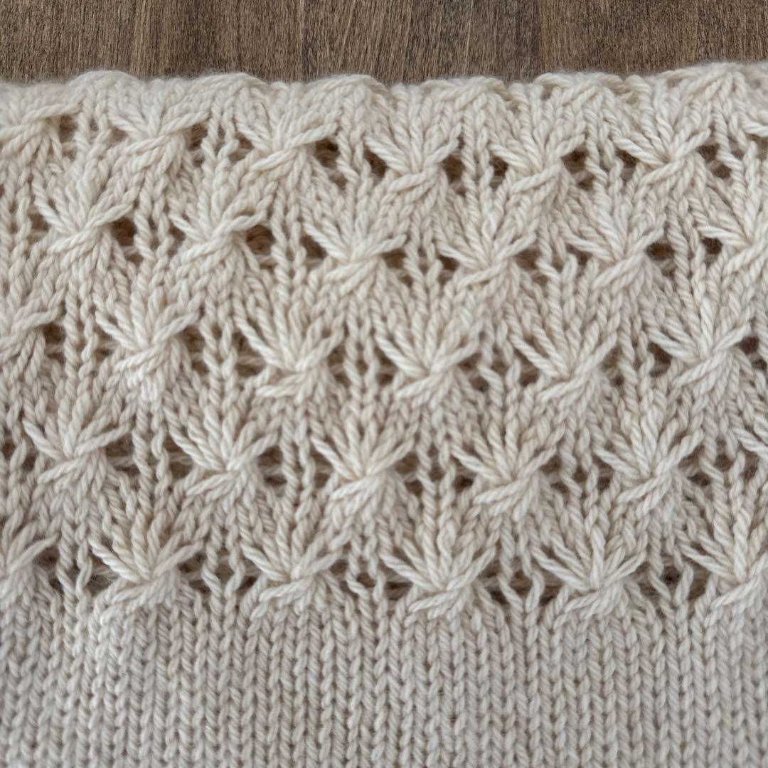 ハンドメイド　Miknits カシミヤシルクの透かしストール 完成品