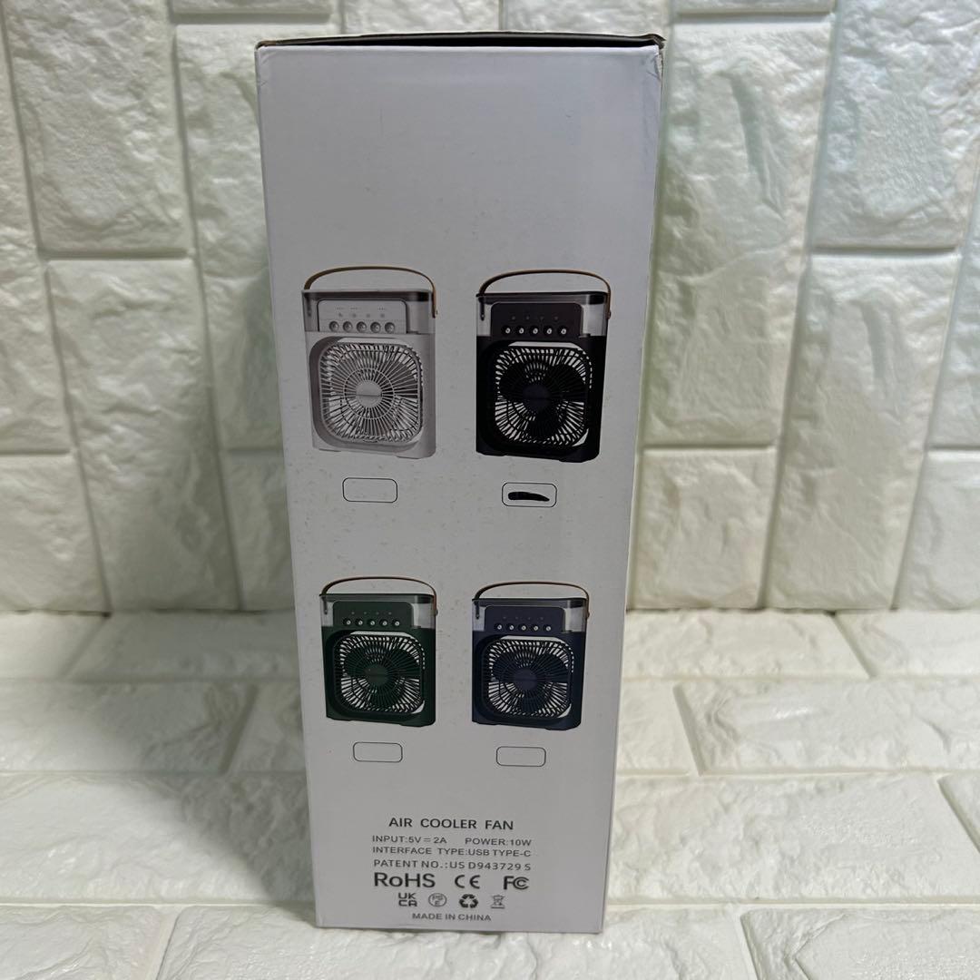 冷風扇 卓上ミストファン 3段階風量 LED付 タイマー Type-C給電