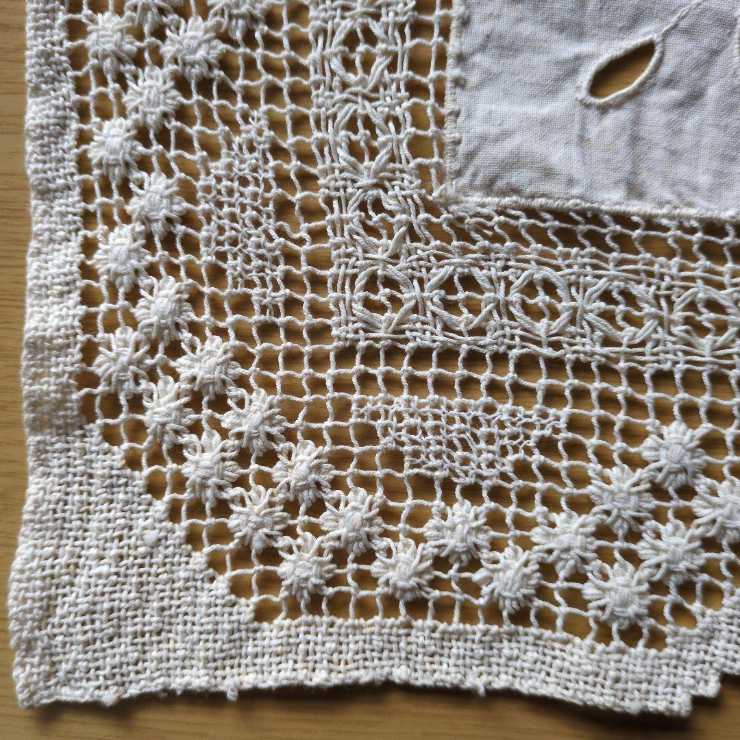 アンティークレース刺繍コットンテーブルクロス