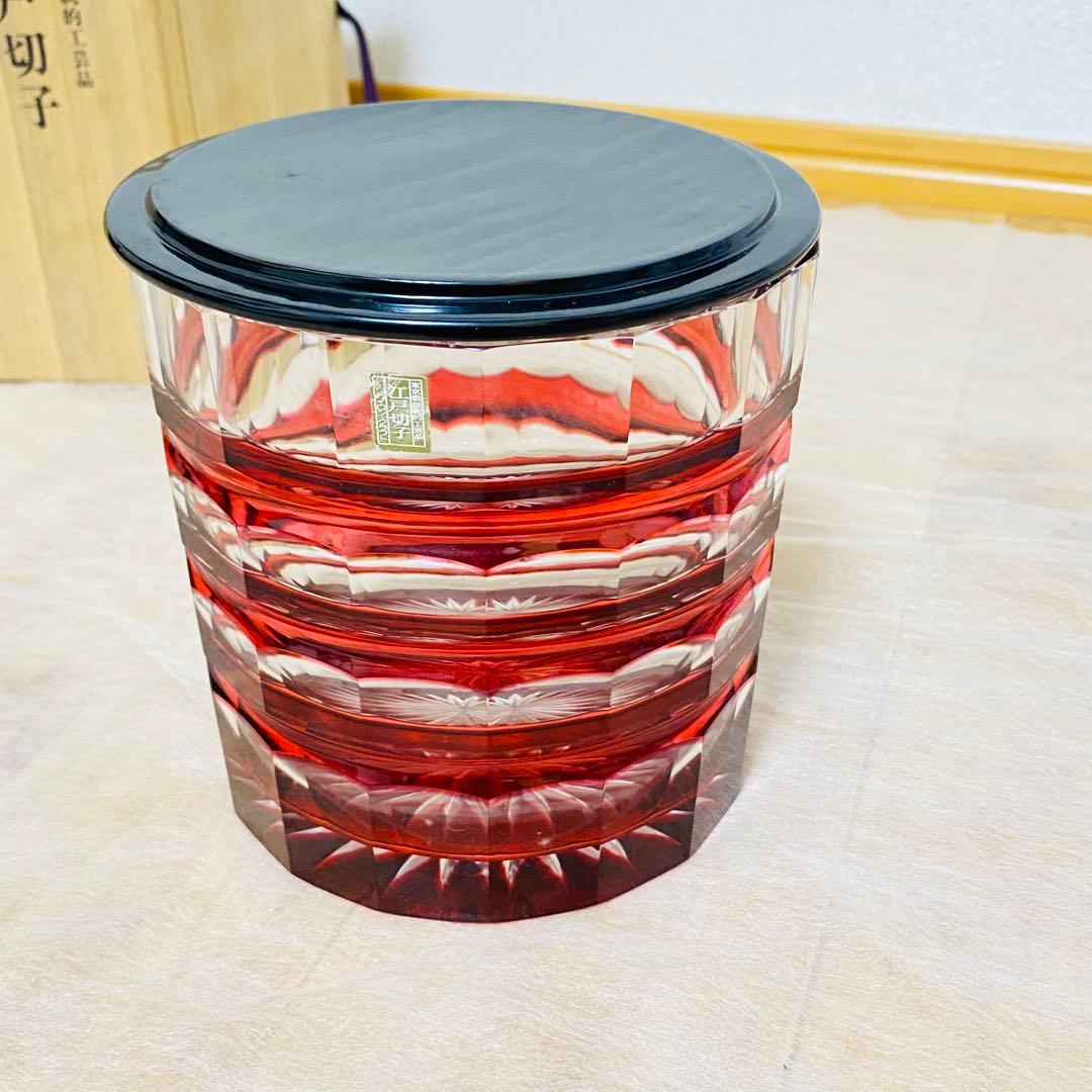 美品✨ 大友精三作 ヴィンテージガラス水指 江戸切子 茶道具