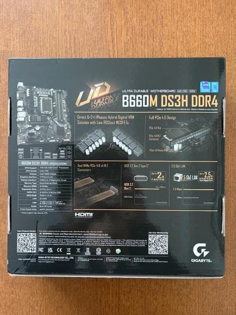 【動作確認済】GIGABYTE B660M DS3H DDR4 LGA1700