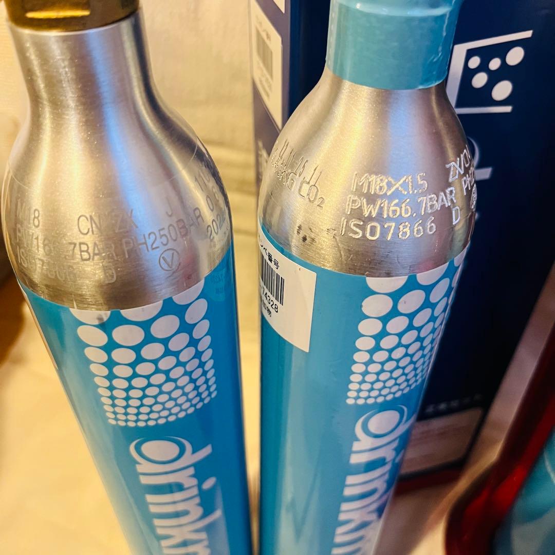 drinkmate 炭酸水メーカー レッド CO2カートリッジ 3本付き