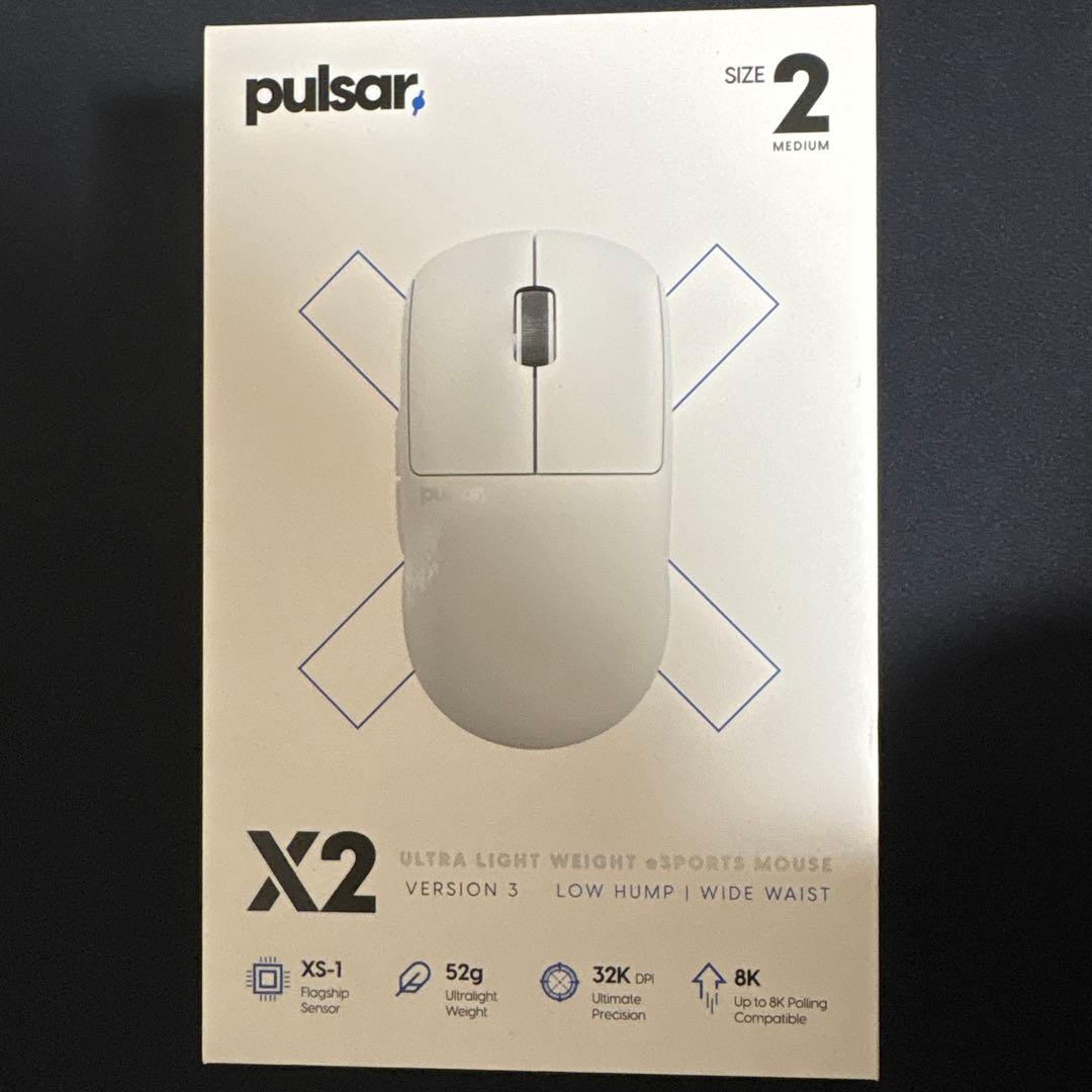 Pulsar X2 V3 Size2 Medium White 8kドングル付