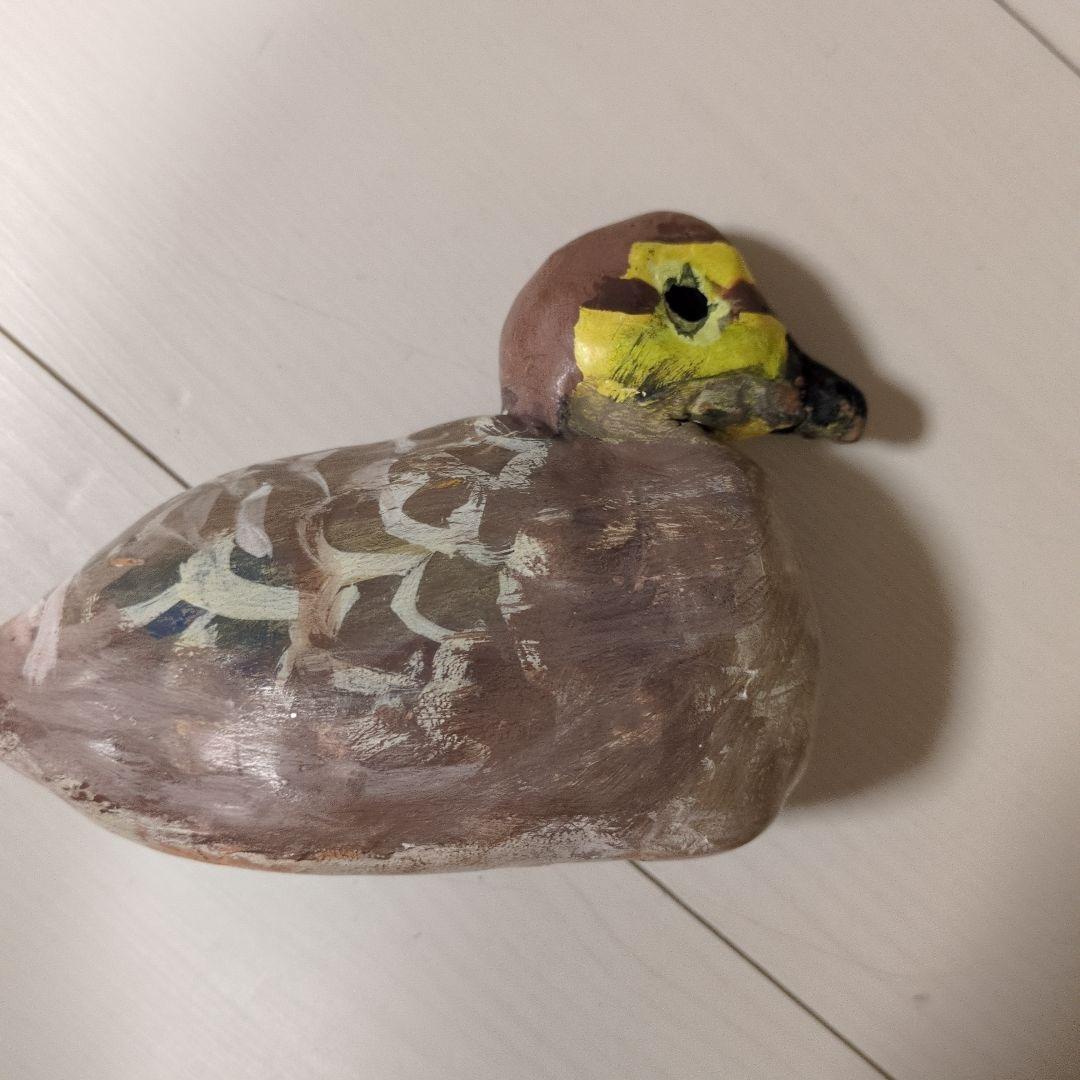 陶器製カモ型装飾品