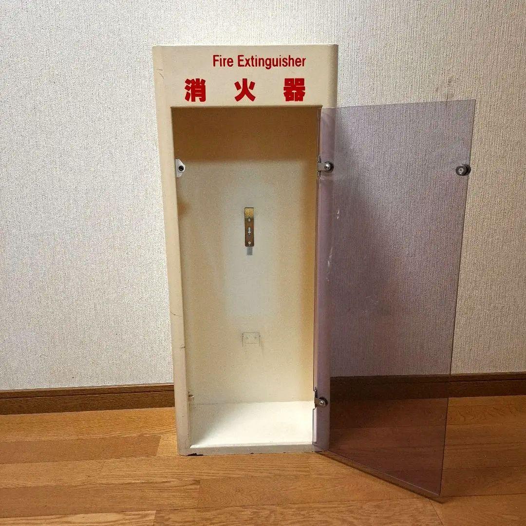 消火器ケース ベージュ 透明扉付き