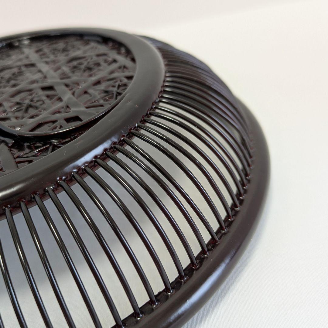 網蓋付菓子器　蓋付竹細工　蓋物