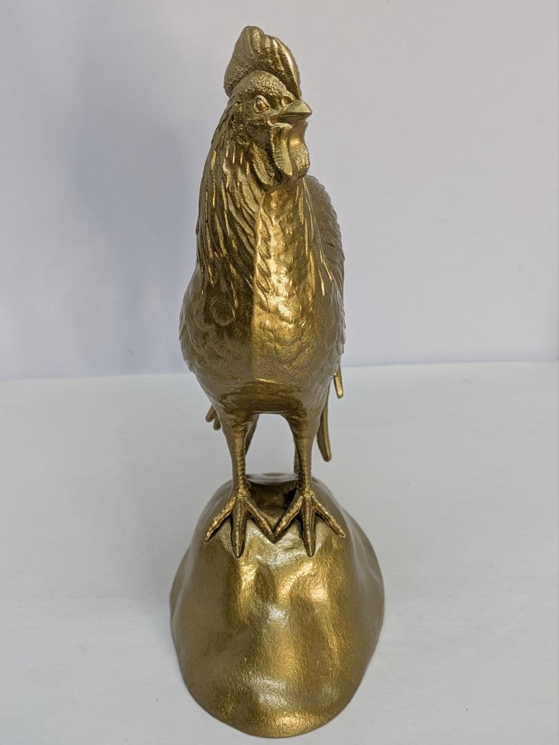 ☆b647、工芸品　東天紅　鶏　金属製　インテリア　オブジェ