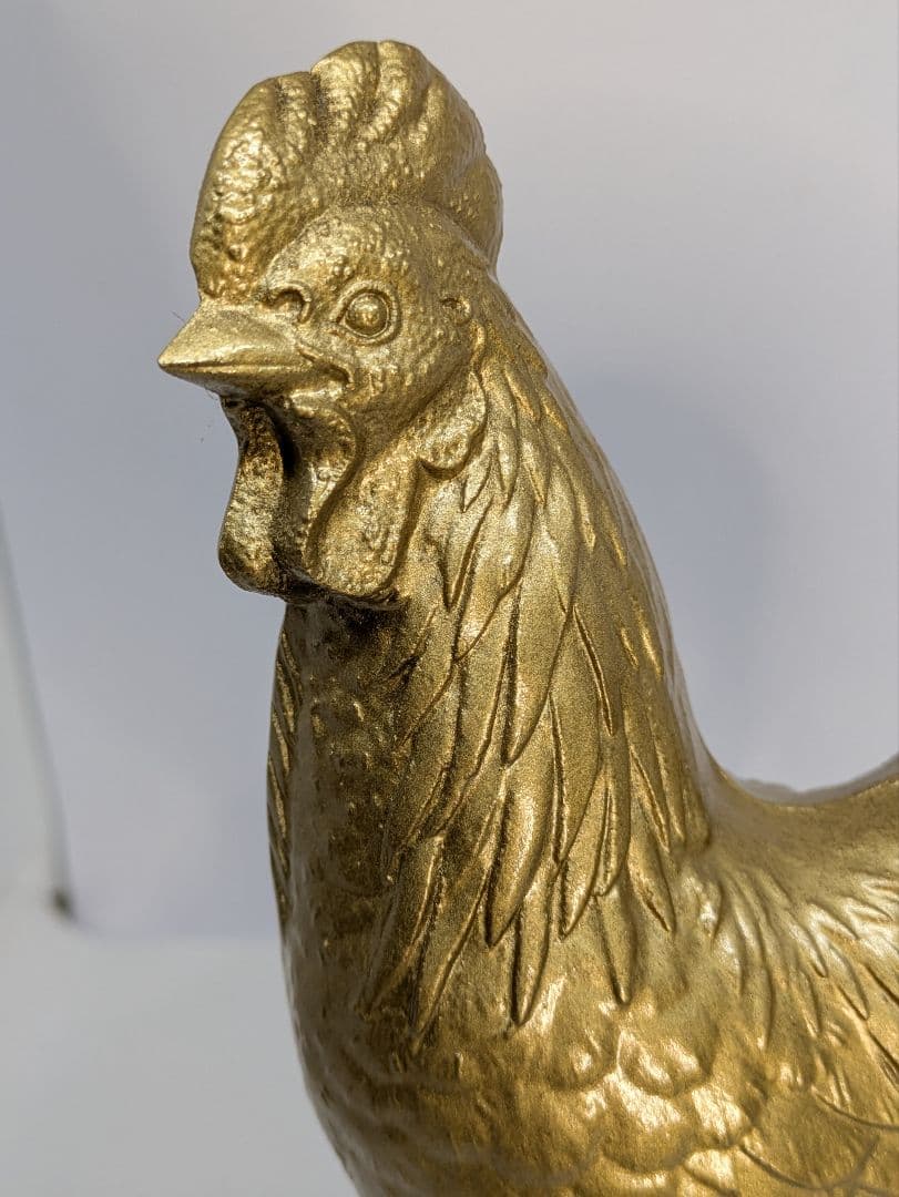 ☆b647、工芸品　東天紅　鶏　金属製　インテリア　オブジェ
