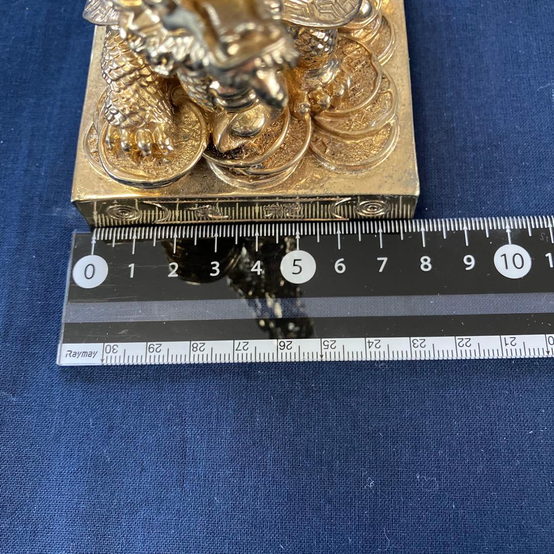 龍亀（ロングイ）と貔貅（ヒキュウ） 金色 風水置物セット