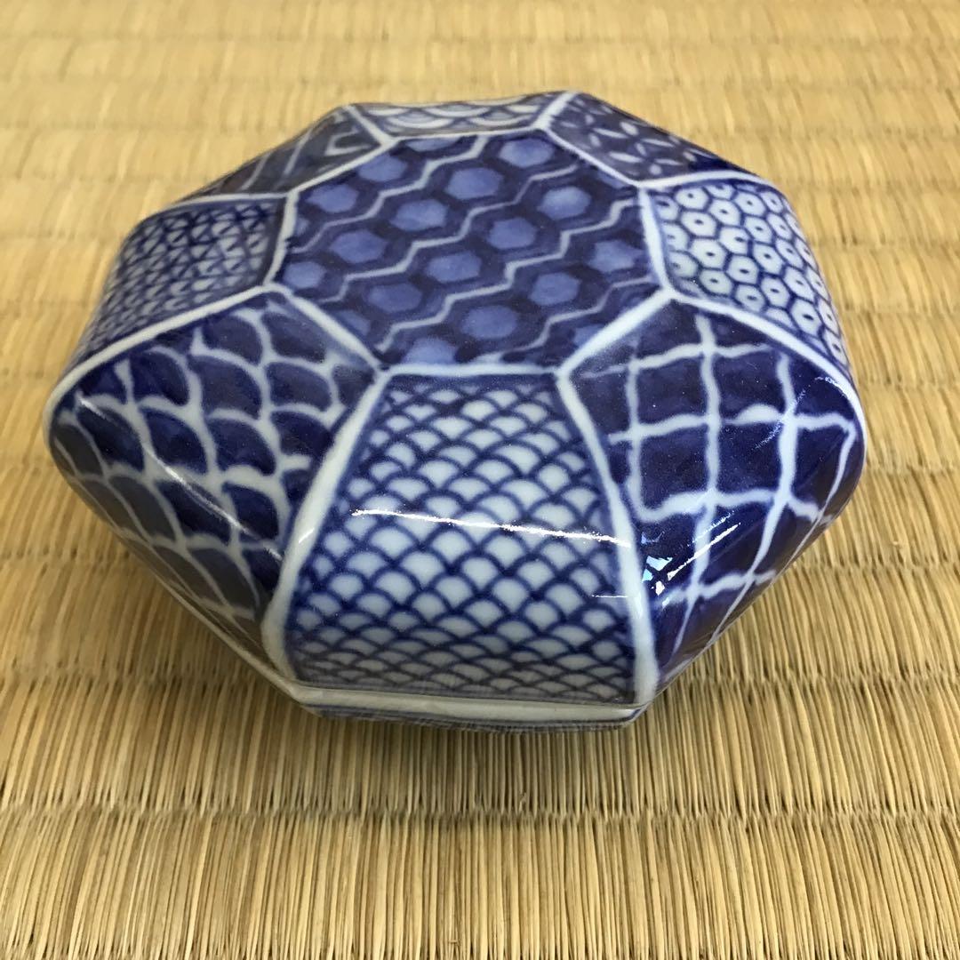 茶道具　香合　「寿華」　祥瑞八角香合　和峰作　共箱　S118KG