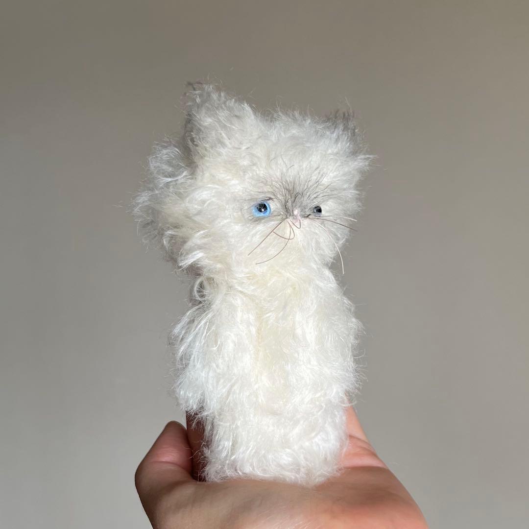 ラグドール　モヘア　猫　ハンドメイド　ぬいぐるみ　作家　テディベア　アートドール