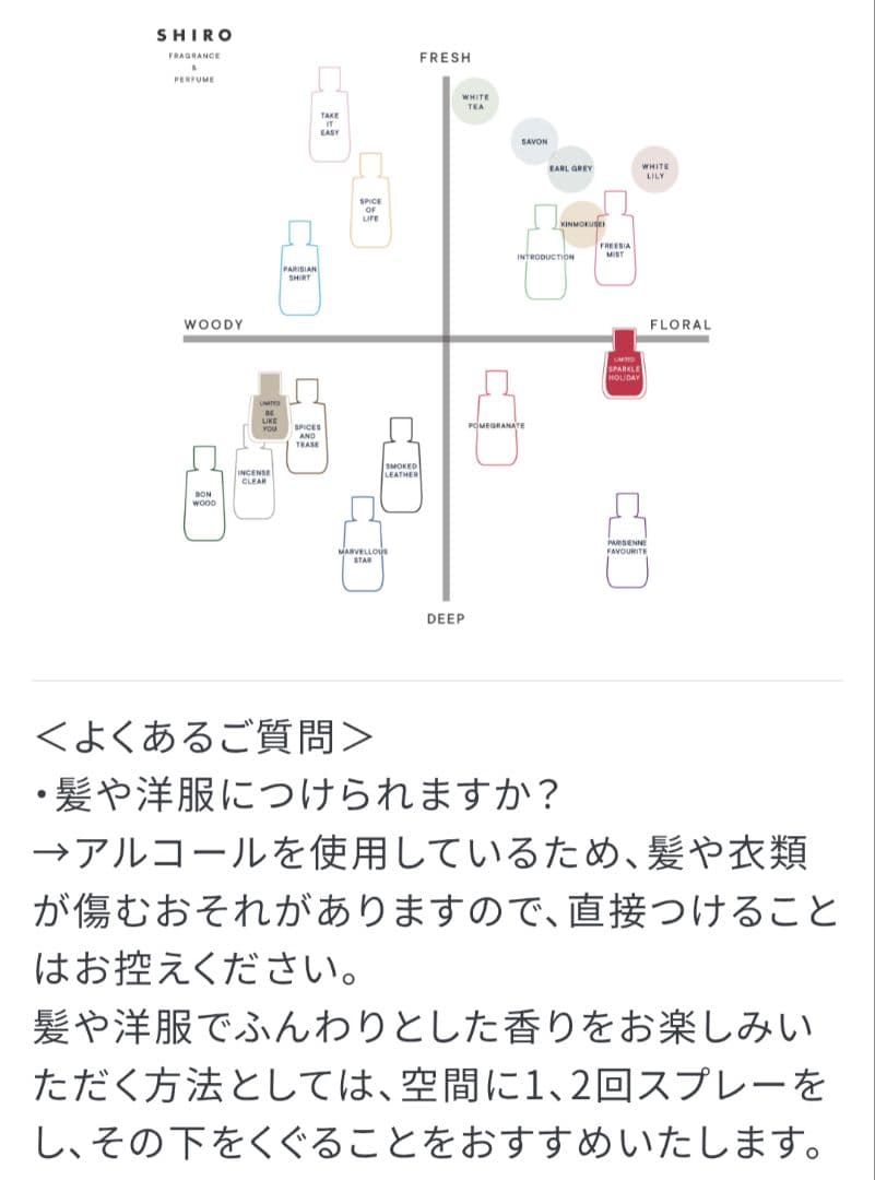 【限定】SHIRO　スパークルホリデー 　　　　オードパルファン