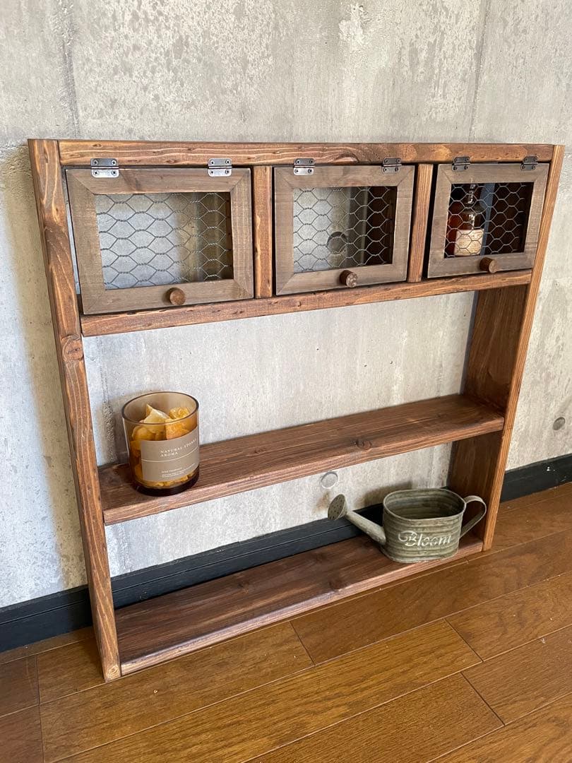 ハンドメイド　収納棚　ラック　ナチュラル　アンティーク風　インテリア　家具
