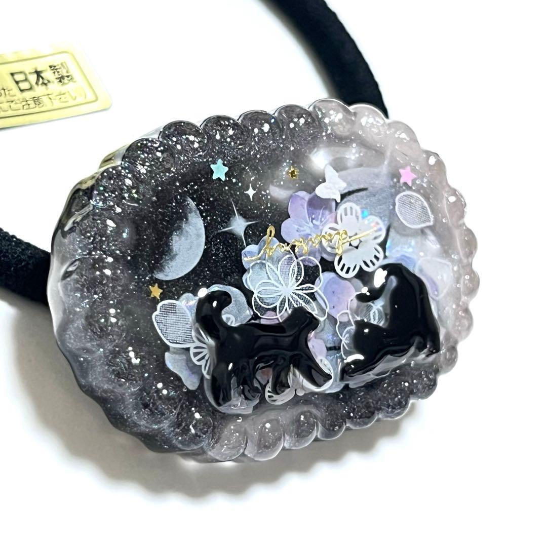 りあら様お取り置きです。Ｎｏ．380 黒猫 レジン オーバル ペンダント