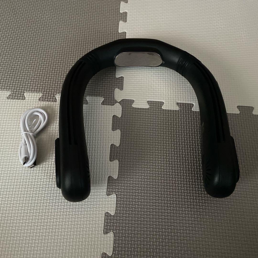 ネッククーラー冷却プレート首掛け扇風機 クーラー 羽根なし 黒