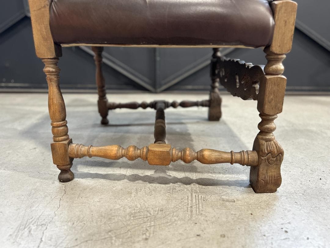 ❖英国Antique❖ ハイバックチェア チェスターフィールド　ネオルネッサンス