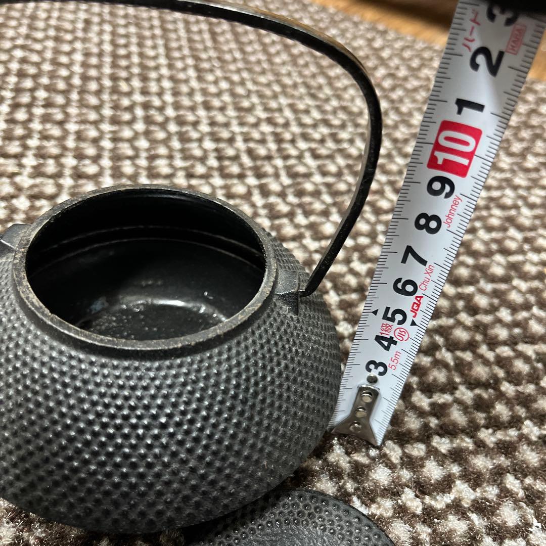 【未使用・希少】南部鉄器 南部三愛堂 鉄瓶 弦装飾 伝統工芸品 刻印あり