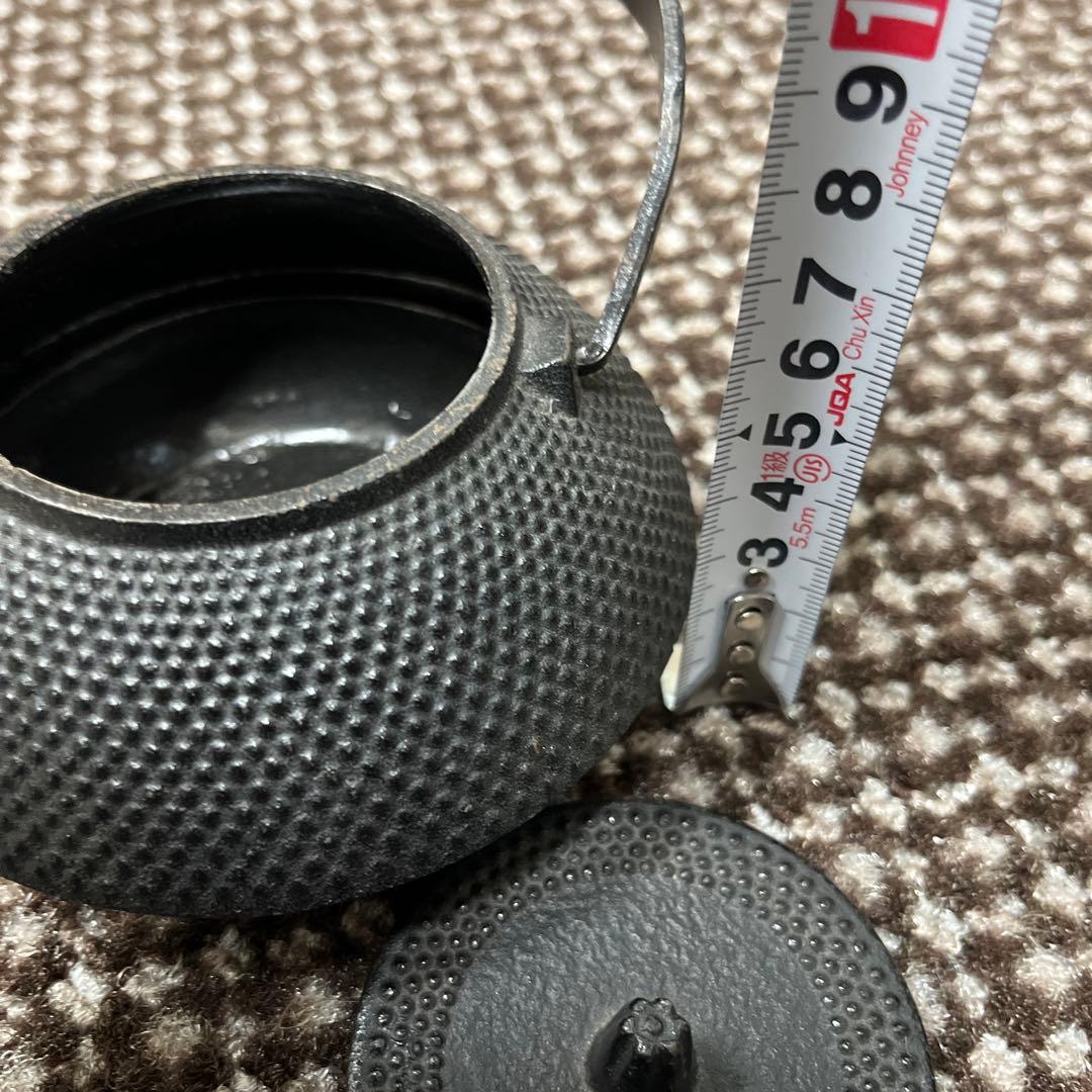 【未使用・希少】南部鉄器 南部三愛堂 鉄瓶 弦装飾 伝統工芸品 刻印あり