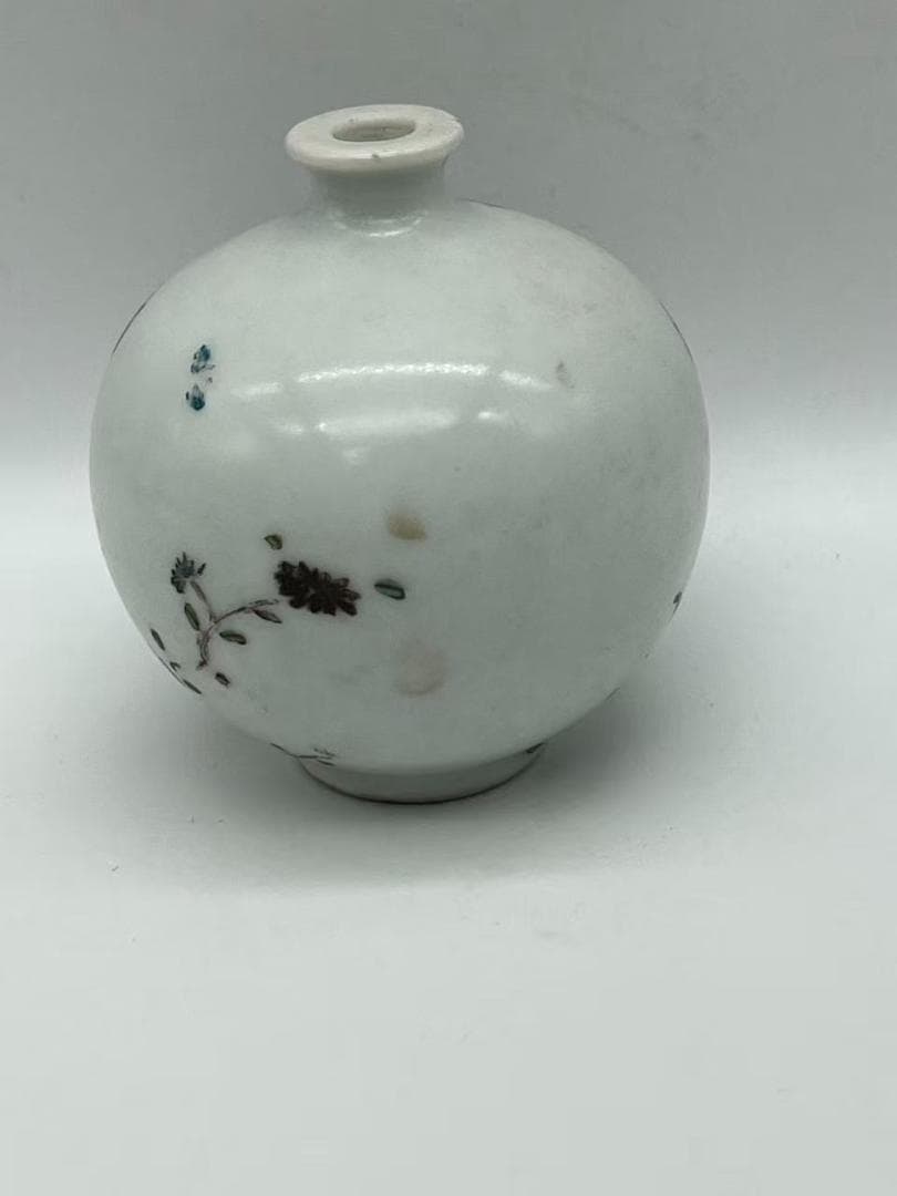 清時代 粉彩菊花文小口壺 茶道具 花瓶　水差し　水滴(F-156)