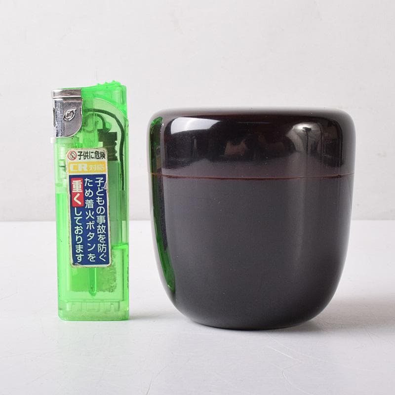 茶道具　黒漆　中棗　時代箱　C　7576