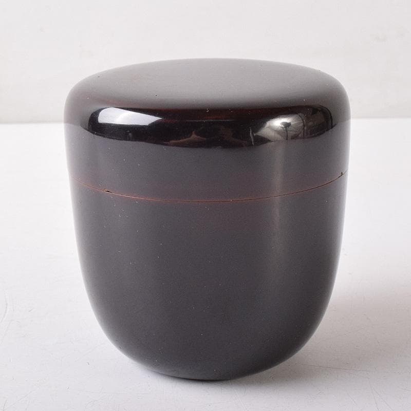 茶道具　黒漆　中棗　時代箱　C　7576