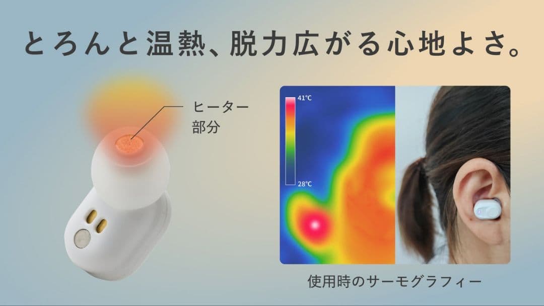 【おやすみ前の新習慣】遮音×温熱でとろんと休息。LaLuna充電式イヤーヒーター