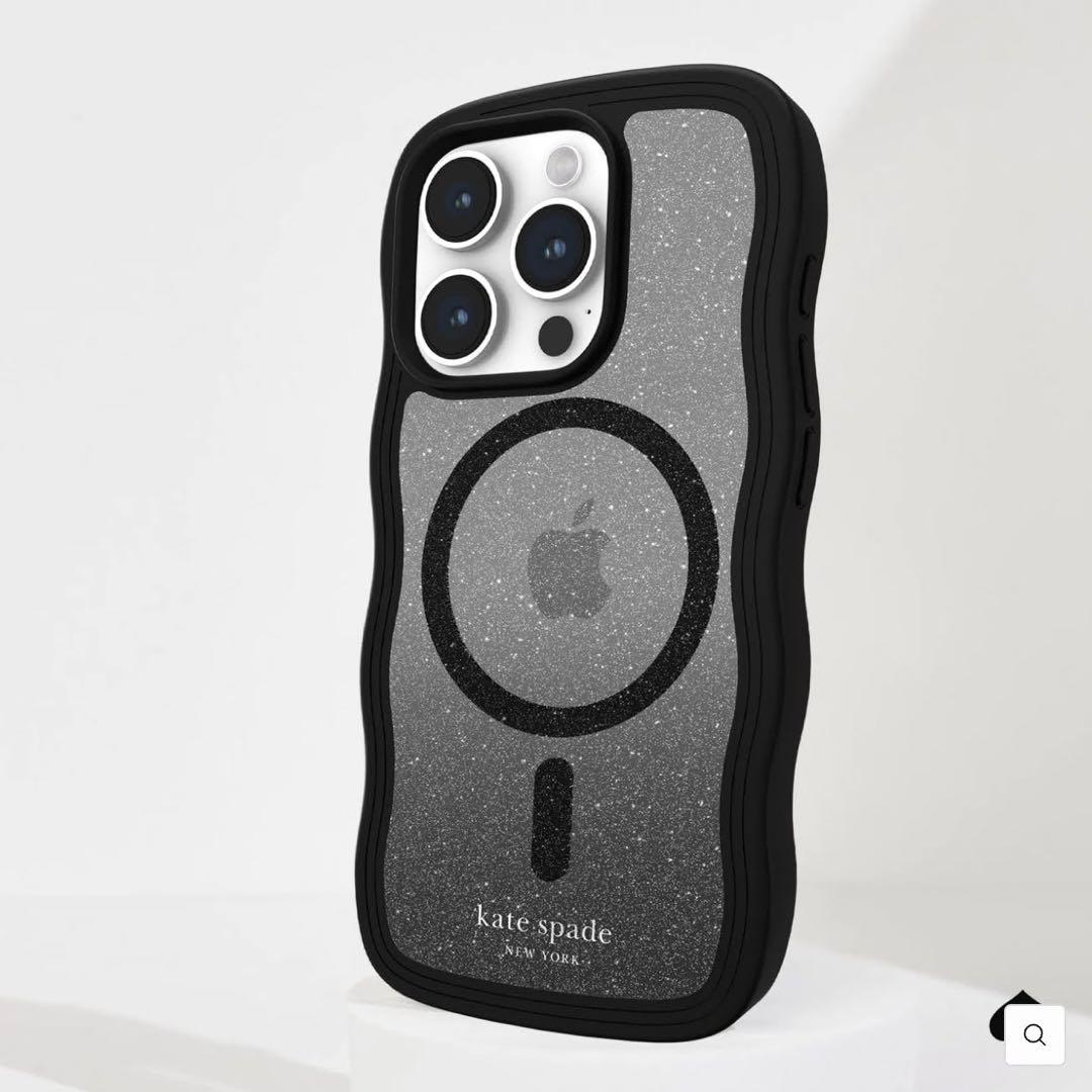 【kate spade】 iPhone15Proケース ブラック MagSafe