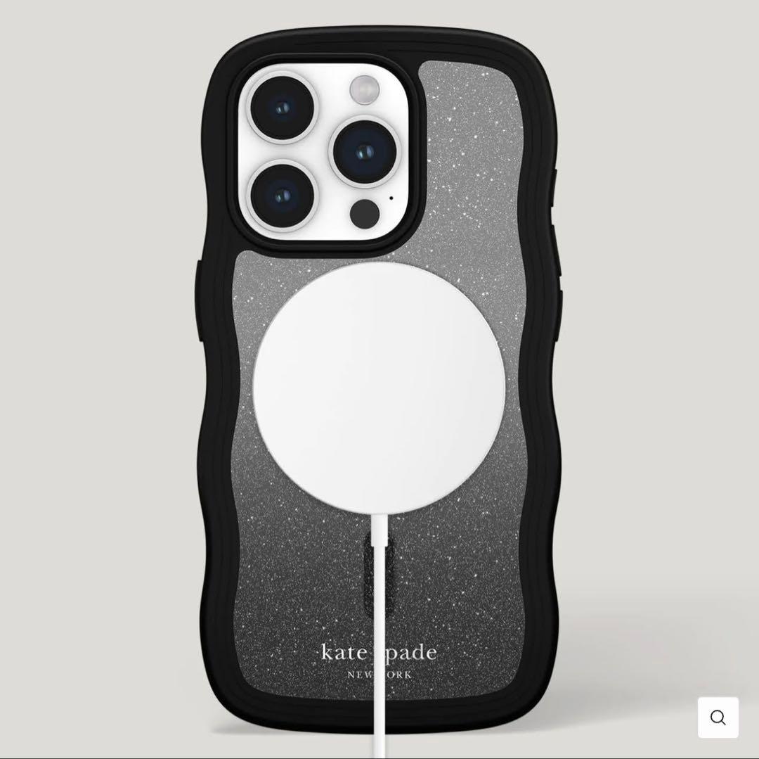 【kate spade】 iPhone15Proケース ブラック MagSafe
